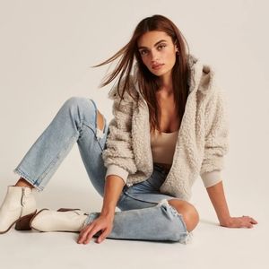 Abercrombie full zip sherpa jacket